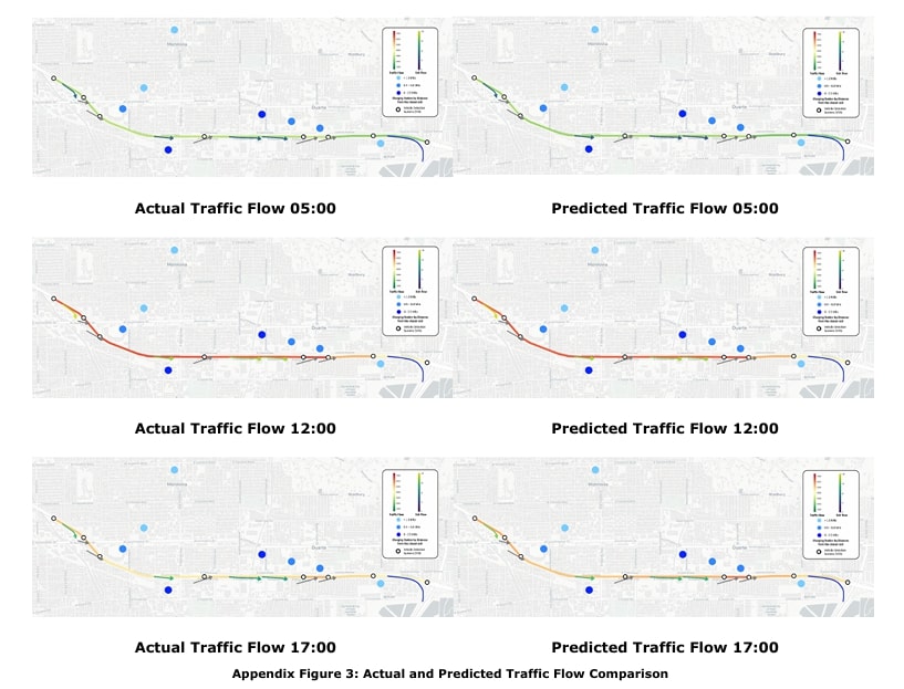 Predicted Traffic Flow Heat Map for 04-24-2018
